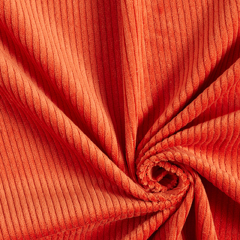 Velours côtelé large prélavé Uni – orange,  image number 1