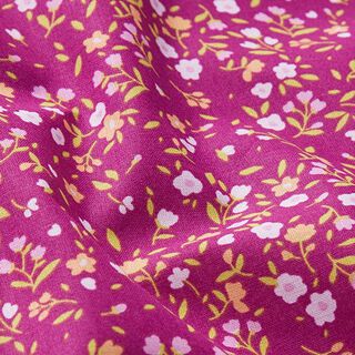 Popeline coton Petites fleurs magiques – pourpre, 
