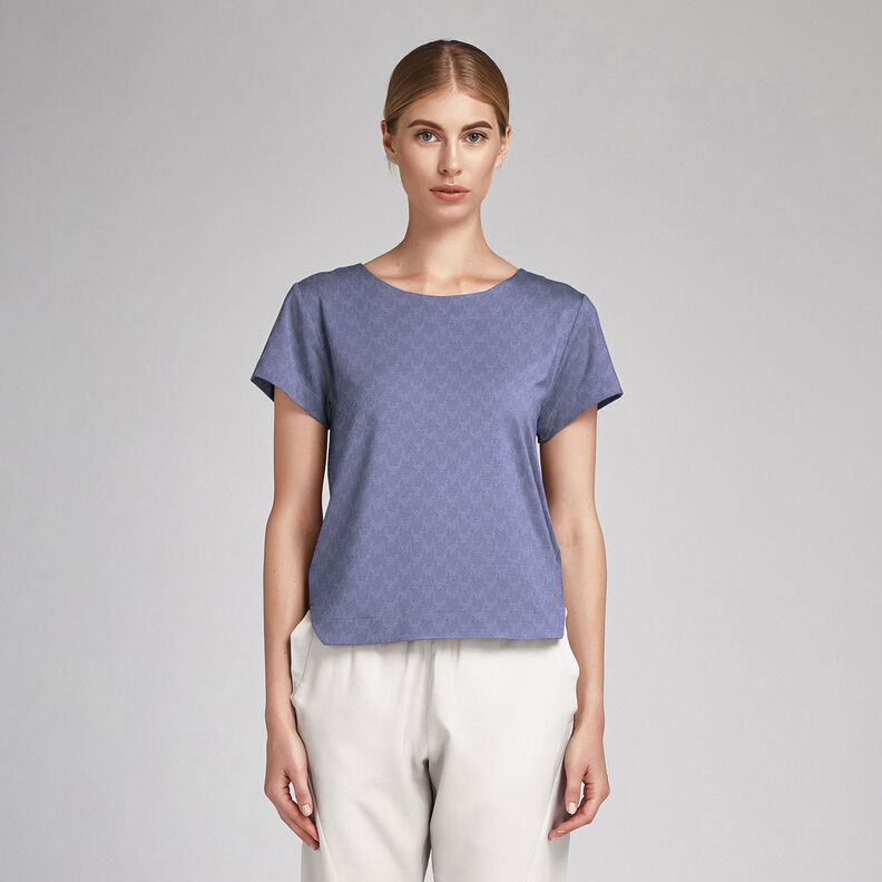 Jacquard dobby Pied-de-poule – bleu pigeon,  image number 7