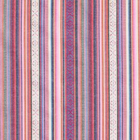 Tissu de décoration Jacquard Rayures pastel – rose/lilas, 