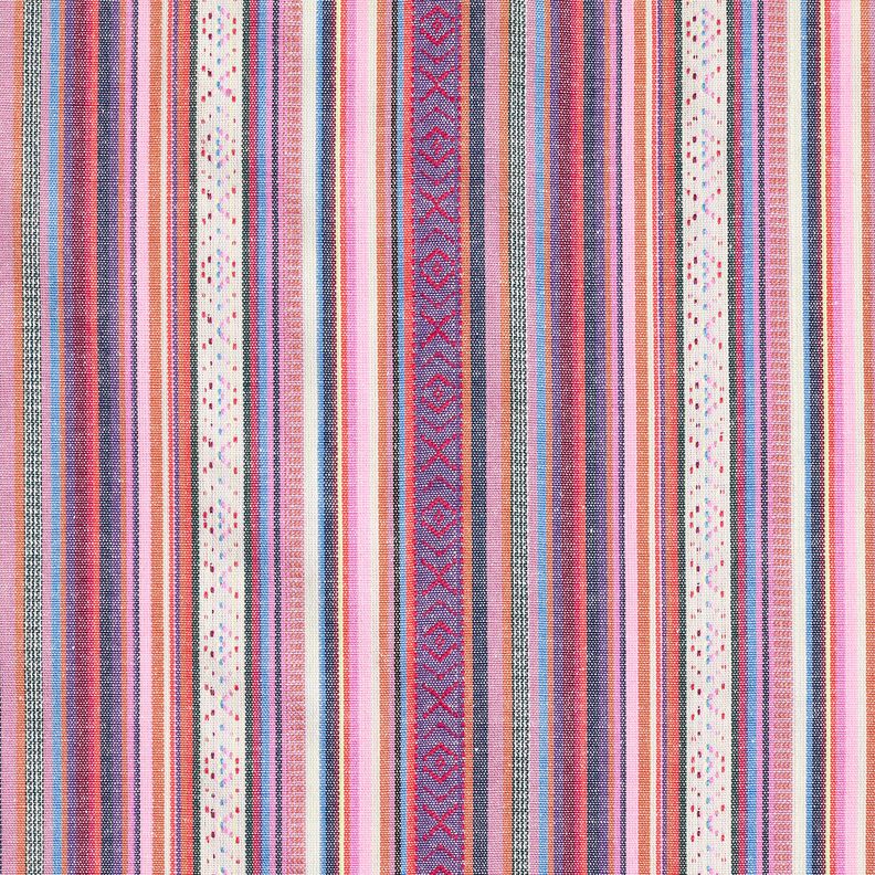 Tissu de décoration Jacquard Rayures pastel – rose/lilas, image number 1
