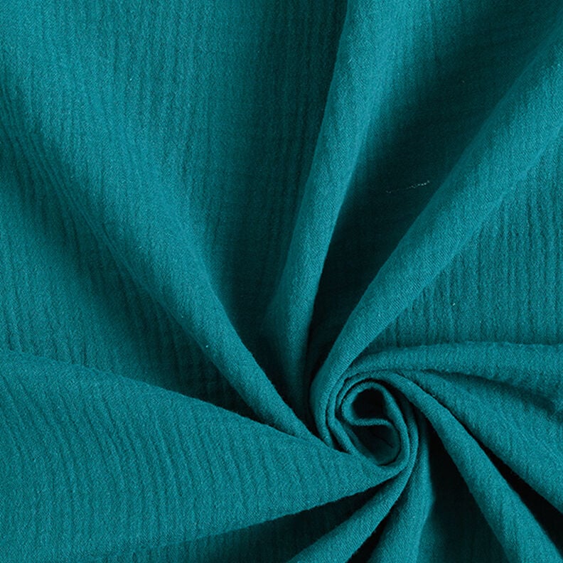 Tissu double gaze de coton – pétrole, image number 1