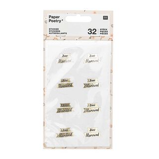 Sticker JUST MARRIED| RICO DESIGN – blanc/or, 