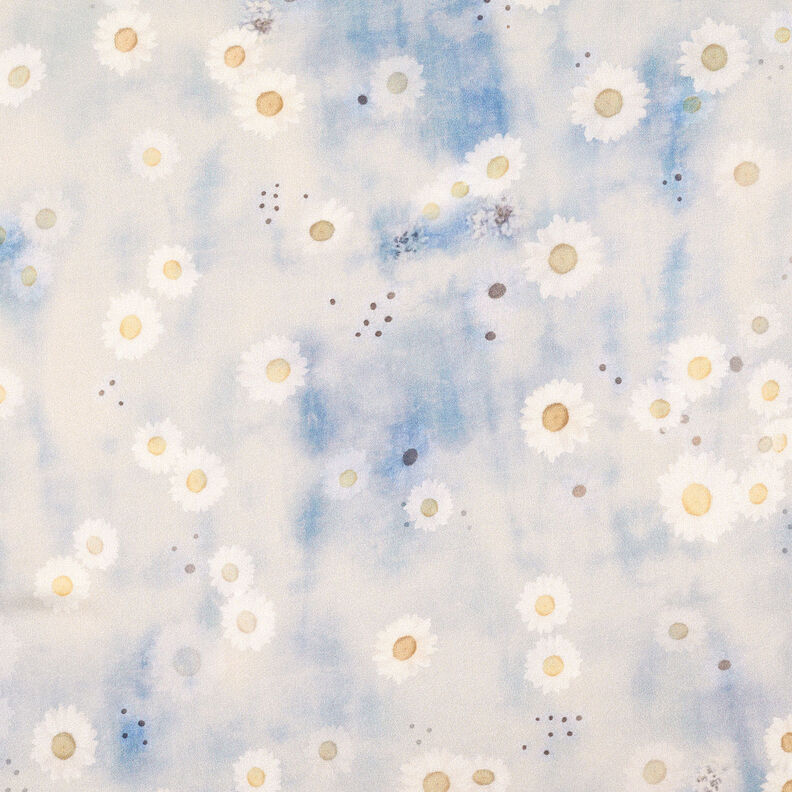 Satin stretch Marguerite en batik – nature/bleu clair,  image number 6