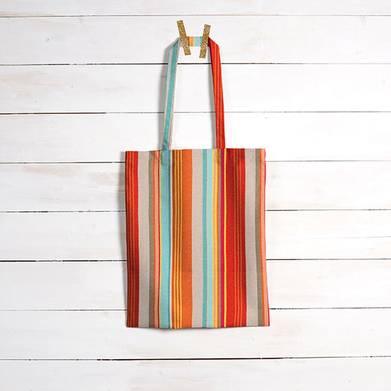 Tissu d’extérieur Canvas Rayures – orange/rouge,  image number 10