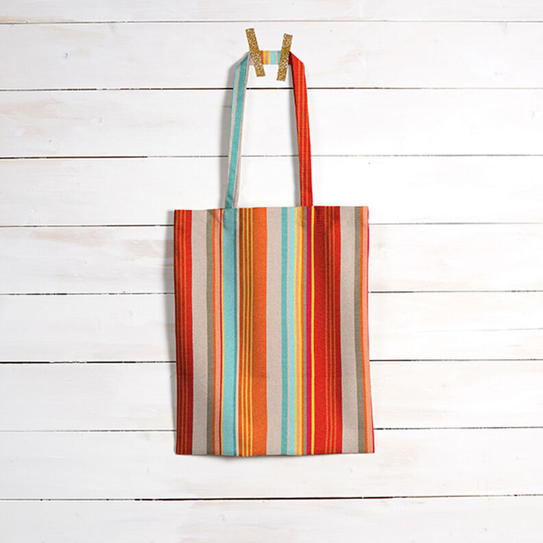 Tissu d’extérieur Canvas Rayures – orange/rouge, image number 10