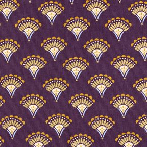 Velours milleraies Éventails à paillettes – aubergine, 