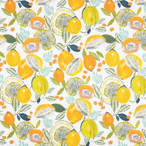 Tissu de décoration Sergé coton Fruits tropicaux – blanc, image number 1