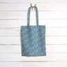Coton enduit Mini feuilles abstraites – bleu océan/blanc,  thumbnail number 8
