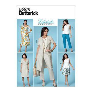 Top, Robe, Jupe, Pantalon, Butterick 6670 | 40-48, 