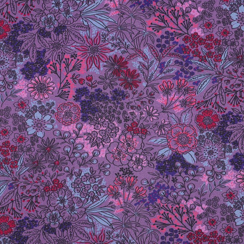 Popeline coton Fleurs sauvages | Poppy Fabrics – lavande, image number 1