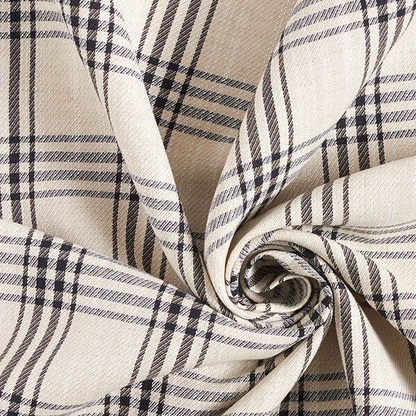 Tissu chemise en mélange lin-viscose à carreaux – nature/noir, image number 3