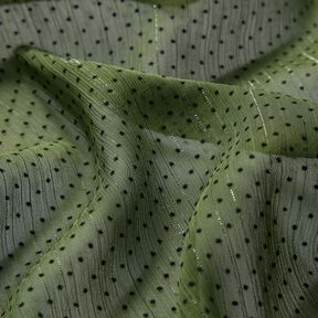 Mousseline Rayures et pois pailletés – kaki, 