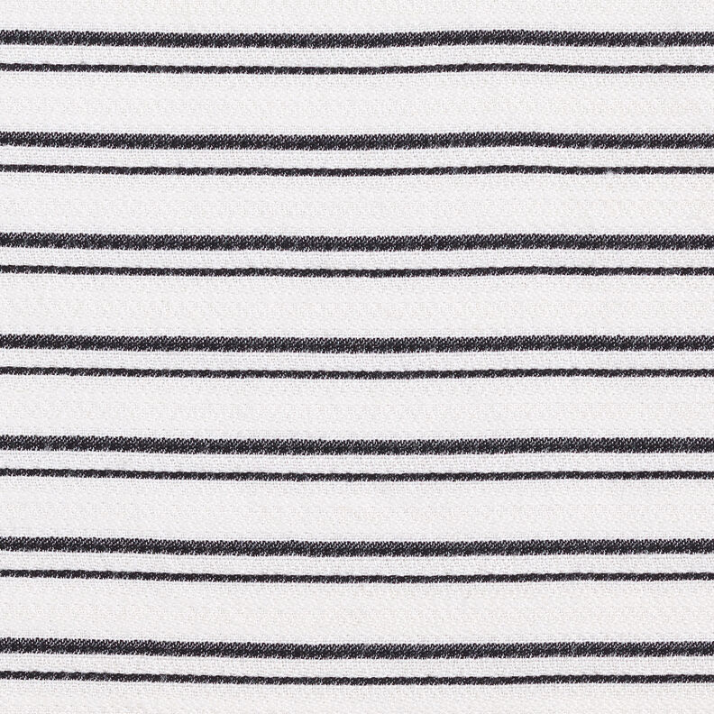 Crêpe pour chemisier à rayures irrégulières – blanc/noir,  image number 1