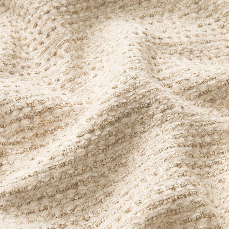 Tissu de revêtement tissu aspect bouclé coloré – beige clair/noix de cajou,  image number 2