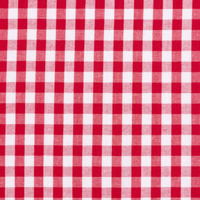 Tissu en coton Vichy à carreaux 1 cm – rouge/blanc, 