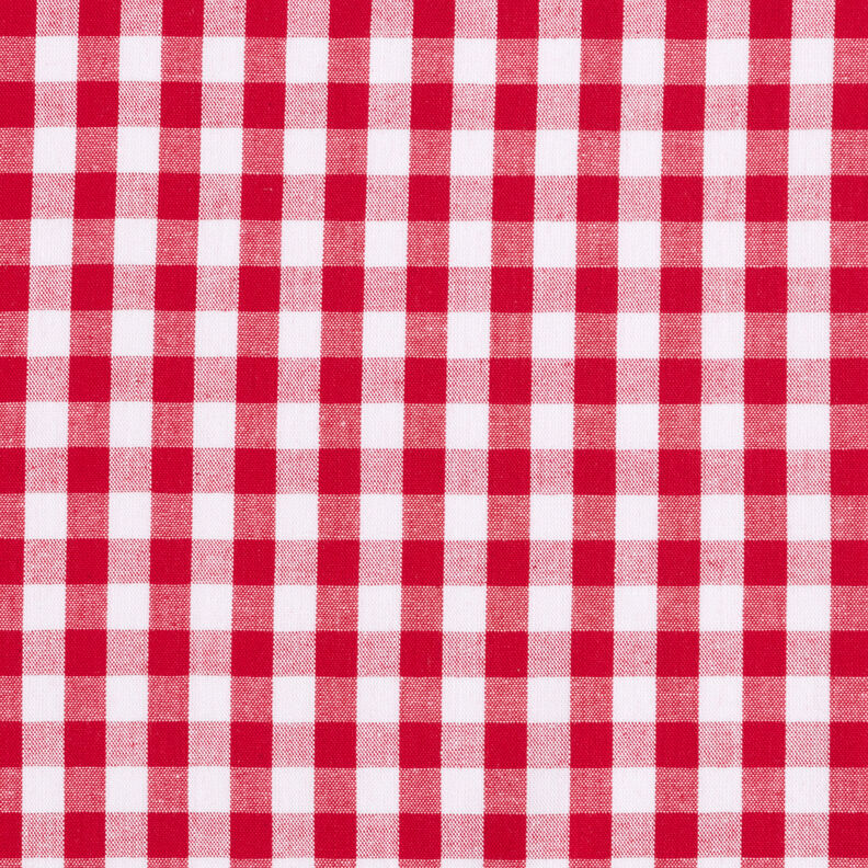 Tissu en coton Vichy à carreaux 1 cm – rouge/blanc,  image number 1
