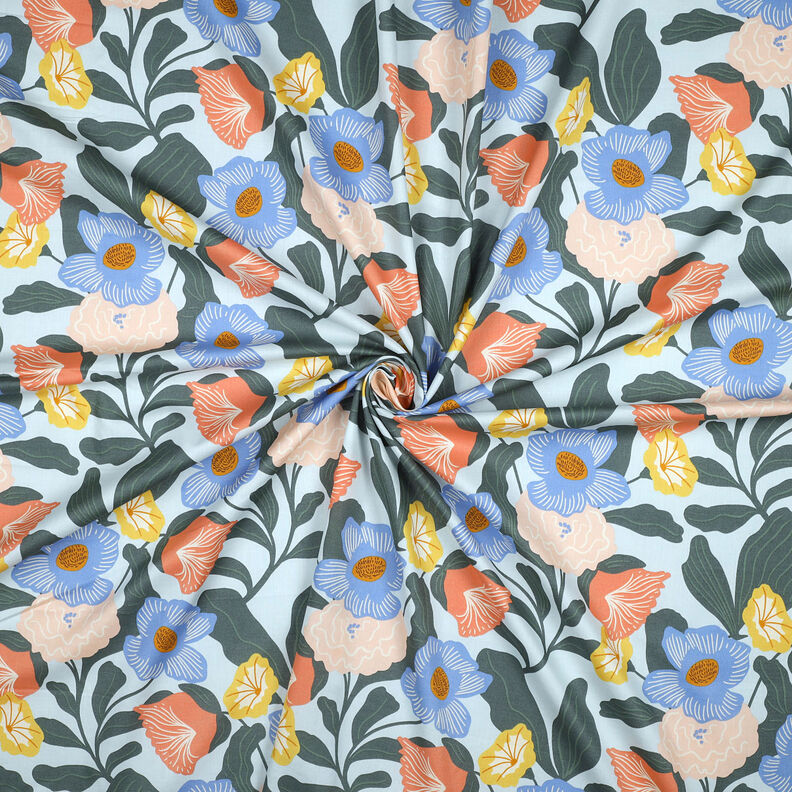 Voile de coton Fleurs luxuriantes | Nerida Hansen – bleu bébé,  image number 3
