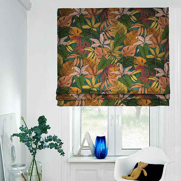 Tissu de décoration Semi-panama jungle – vert foncé,  image number 7