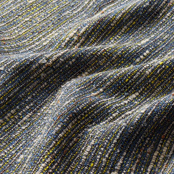 Tissu polyester aspect bouclé avec lurex – noir/jaune, image number 2