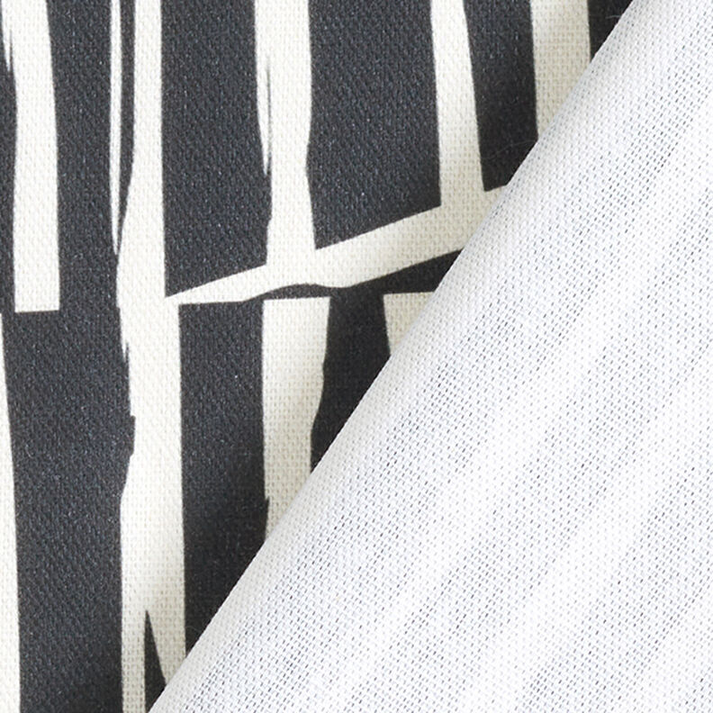 Tissu de décoration Semi-panama Formes abstraites – ivoire/noir,  image number 4