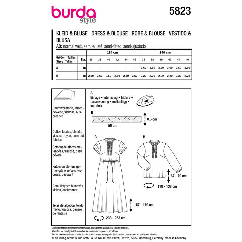 Robe / Chemisier | Burda 5823 | 36-46,  image number 9