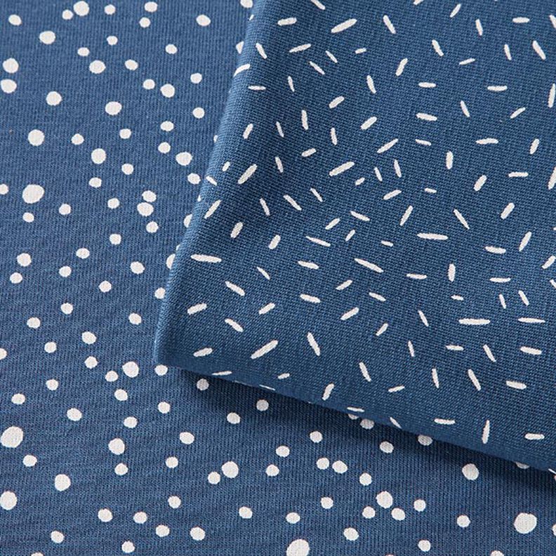 Jersey de coton Pois irréguliers – bleu jean,  image number 6