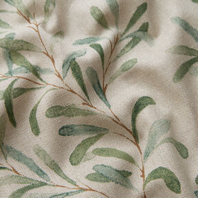 Tissu de décoration Semi-panama Gui – nature/vert, 