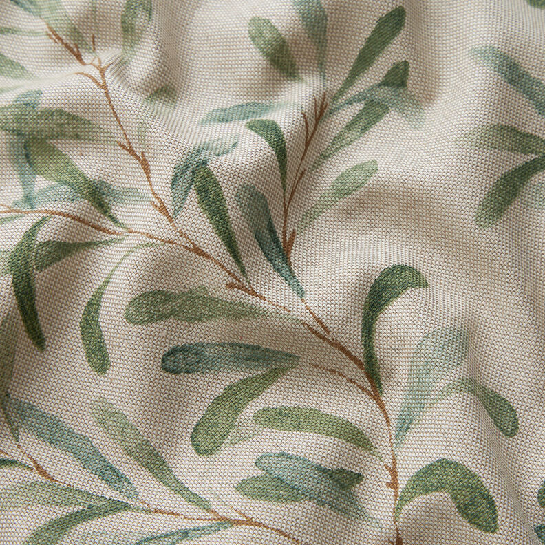 Tissu de décoration Semi-panama Gui – nature/vert, image number 2