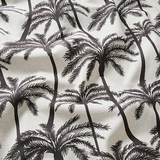 Tissu de décoration Semi-panama Palmiers – marron noir, 