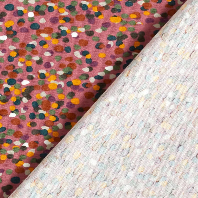 Jersey coton Confettis colorés – mauve/pin,  image number 4