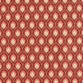 Coton enduit Feuilles – terre cuite, 