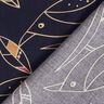 Tissu viscose Oiseaux Art Déco – bleu nuit/sable,  thumbnail number 4