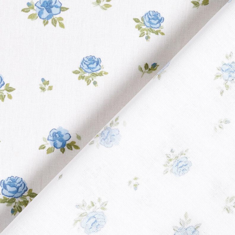Popeline coton zarte Rosen – bleu clair/blanc, image number 4