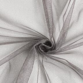 Tissu tulle scintillant – gris foncé/argent, 