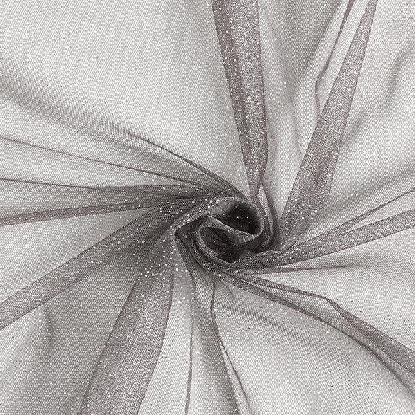 Tissu tulle scintillant – gris foncé/argent,  image number 1