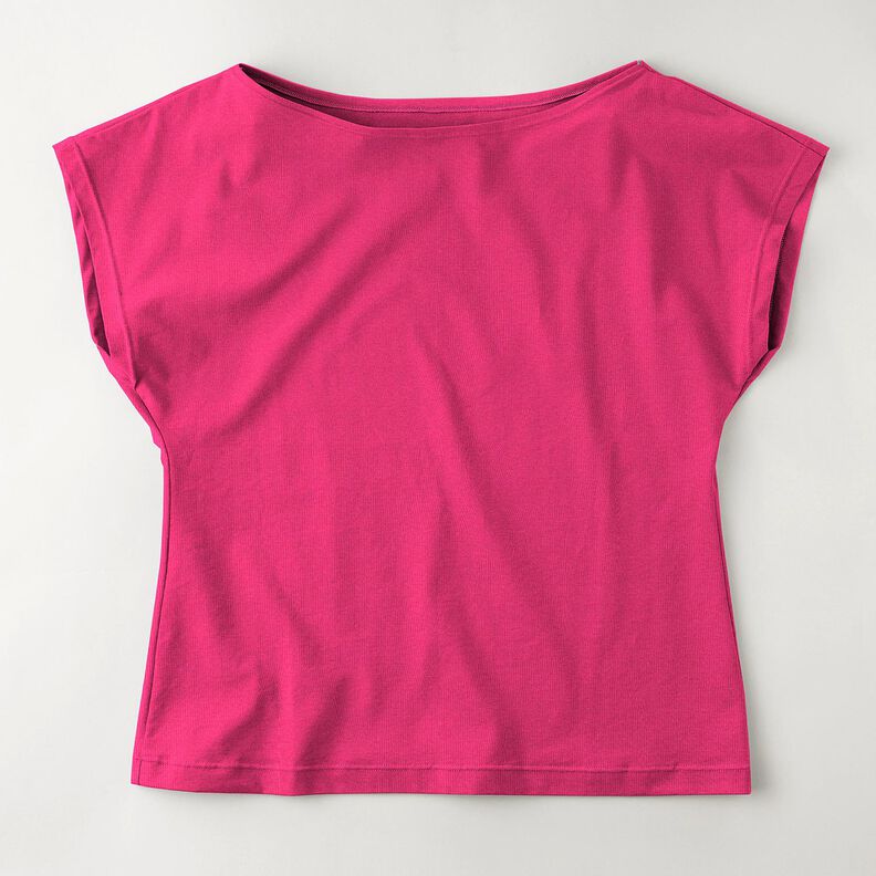 Jersey coton Medium uni – rose intense, image number 6
