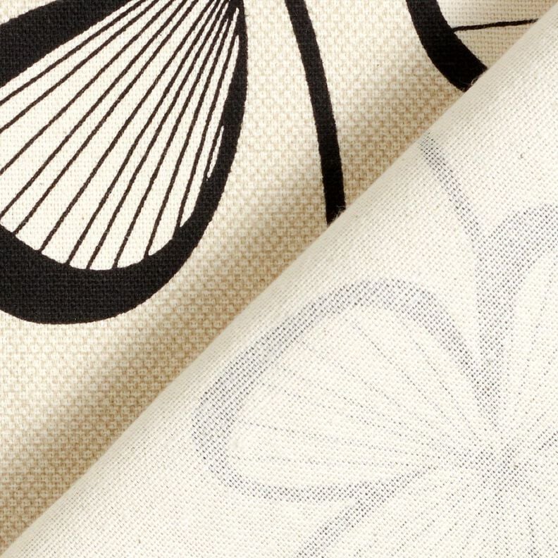 Tissu de d&eacute;coration Semi-panama tr&egrave;fle abstrait &ndash; nature/noir,  image number 4