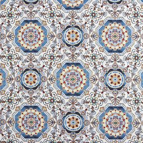 Tissu de décoration Gobelin Mandala oriental – bleu/ivoire, 