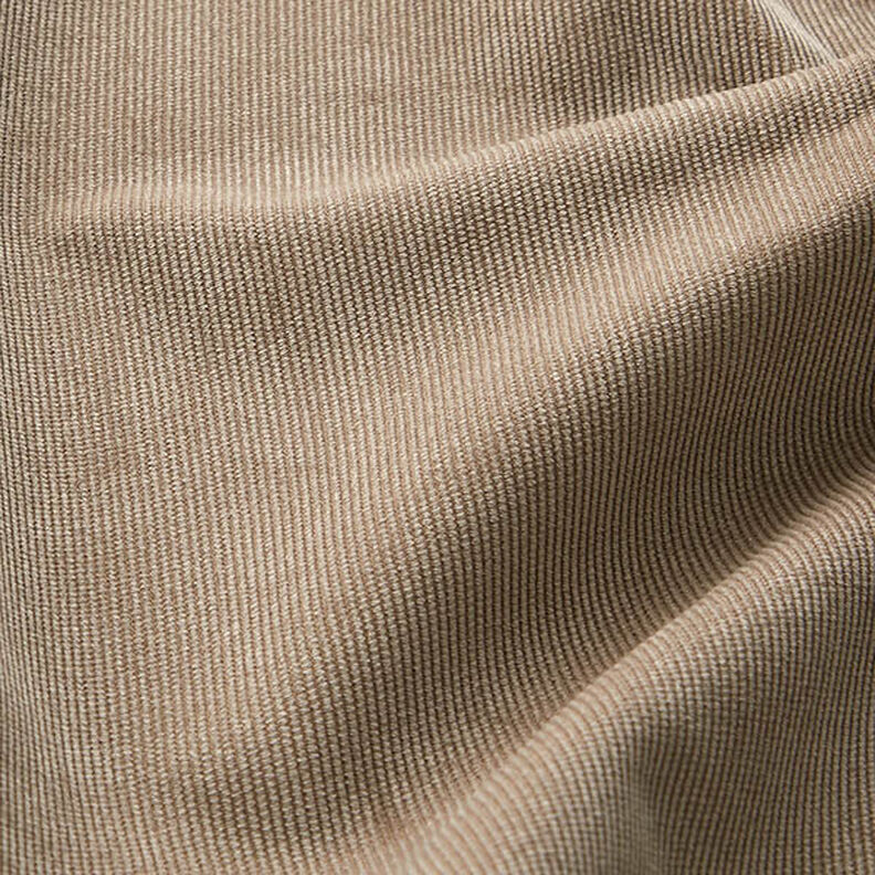 Tissu de revêtement Velours milleraies – beige foncé,  image number 2