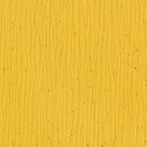 Tissu double gaze de coton taches dorées éparses – curry/or, 