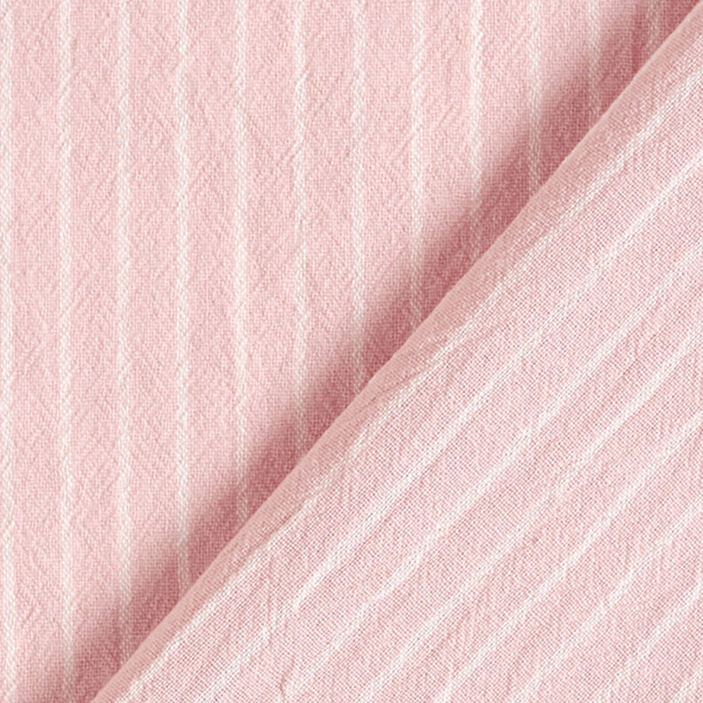Tissu pour chemisier Coton mélangé larges rayures – rose/écru, image number 4