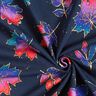 French Terry feuilles d'automne colorées | Glitzerpüppi – bleu nuit/rouge feu,  thumbnail number 3