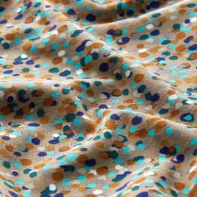 Jersey coton Confettis colorés – dune/sapin bleu, 