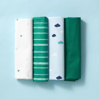 Ensemble de tissus Popeline | Tula GOTS – vert foncé, 