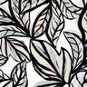 Jersey viscose Grandes feuilles – ivoire/bleu nuit,  thumbnail number 1