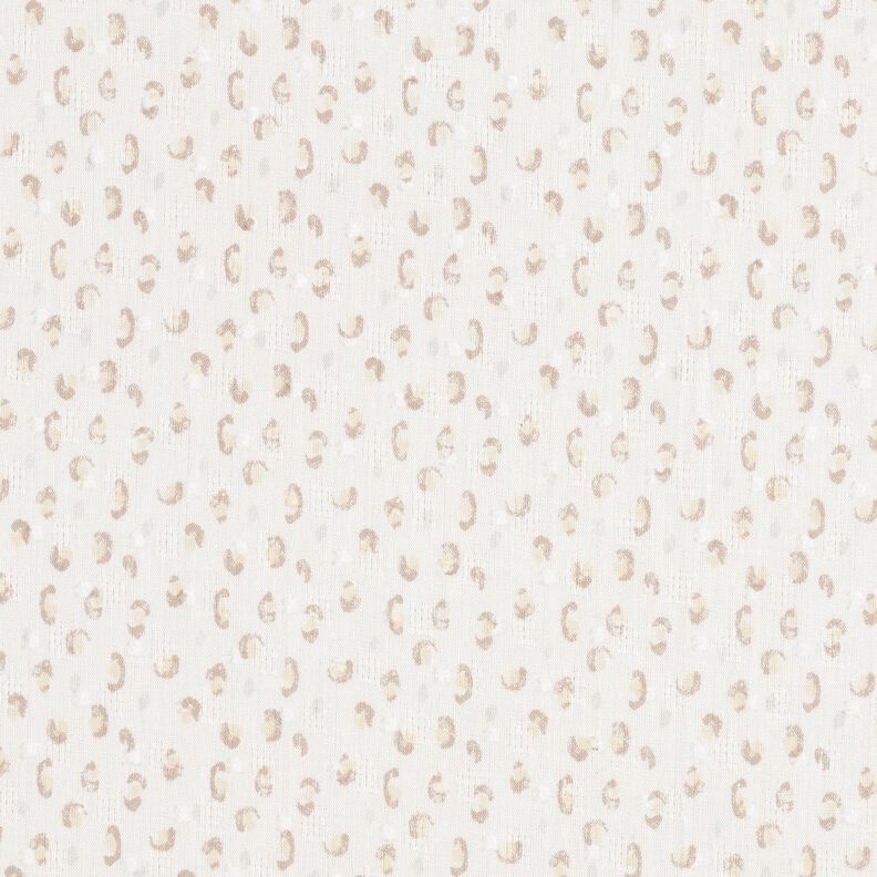 Batiste de coton fin Imprimé léopard ajouré en dobby – blanc/anémone,  image number 1