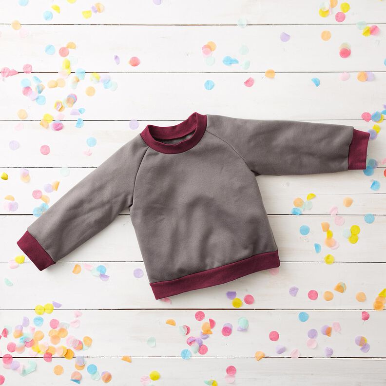 Bord-côte uni – rouge bordeaux,  image number 4