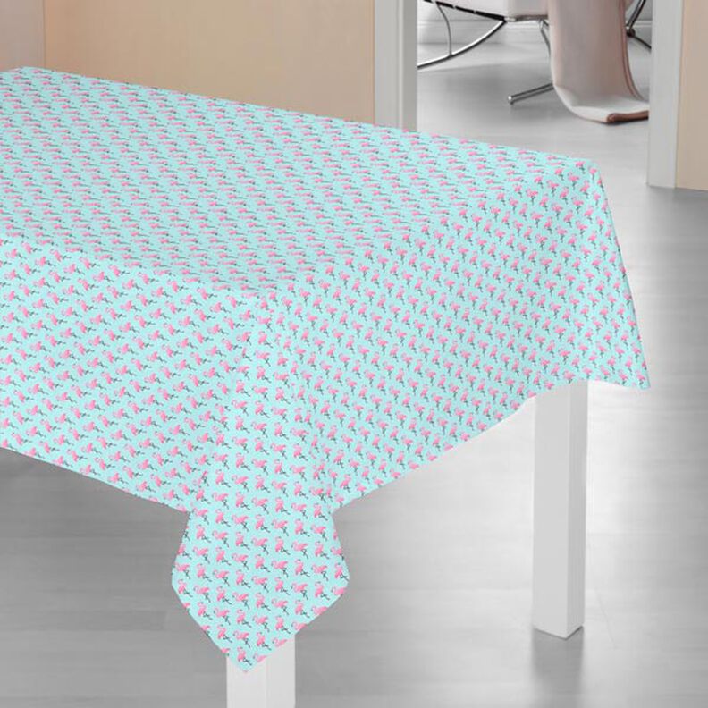 Coton enduit Flamant rose – bleu clair,  image number 6