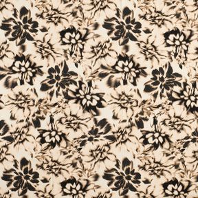 Mélange viscose lin Imprimé numérique fleurs délavées – beige clair/noir, 